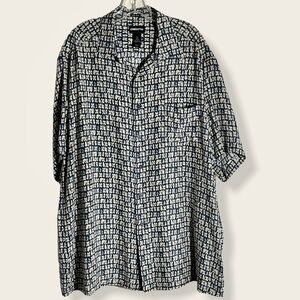 Claiborne 100% Silk Short Sleeve Washable, XL